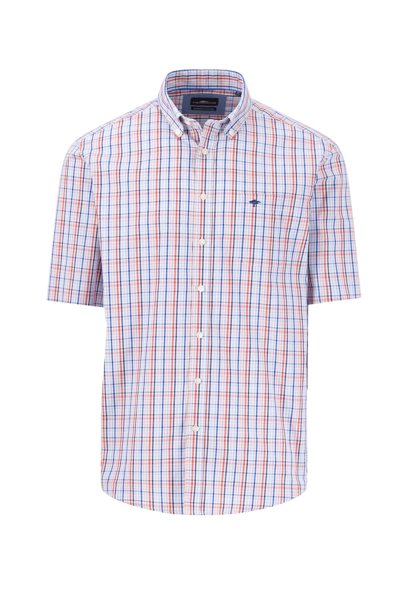 Red Print Check Shirt