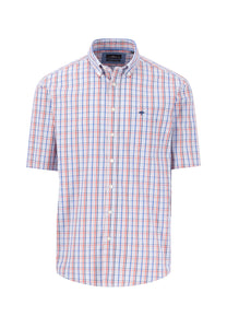 Red Print Check Shirt