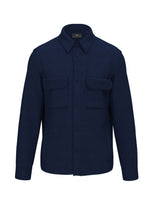 Load image into Gallery viewer, Navy Linen Blend Overshirt
