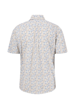Orange Summer Flower Print Shirt