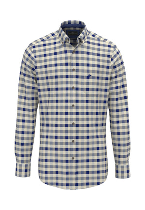 Blue Check Herringbone Shirt