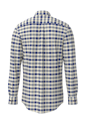 Blue Check Herringbone Shirt