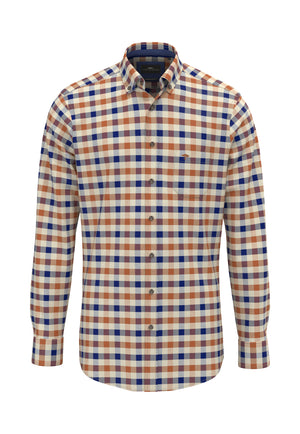 Orange Check Herringbone Shirt