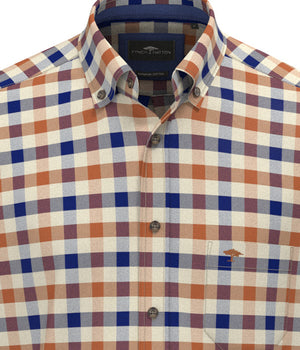 Orange Check Herringbone Shirt