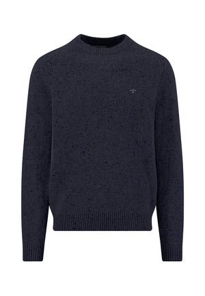 Navy Donegal Crew Neck Knitwear