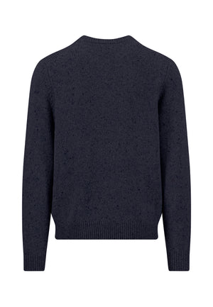 Navy Donegal Crew Neck Knitwear