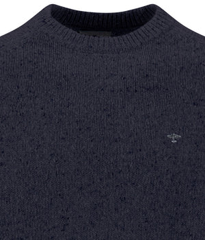 Navy Donegal Crew Neck Knitwear