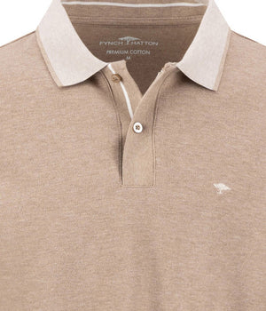 Taupe Long Sleeve Polo Shirt