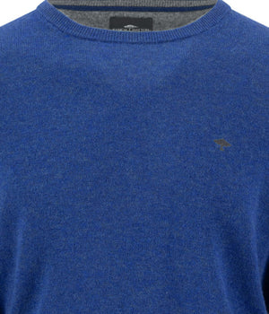 Cobalt Wool Cashmere Blend Crew Neck