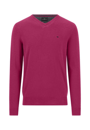 Grape Wool Cashmere V-Neck Sweater