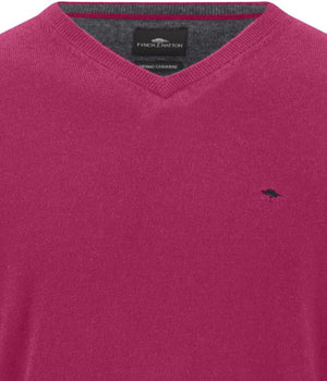 Grape Wool Cashmere V-Neck Sweater