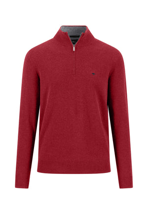 Brick Merino Cashmere Blend Half Zip