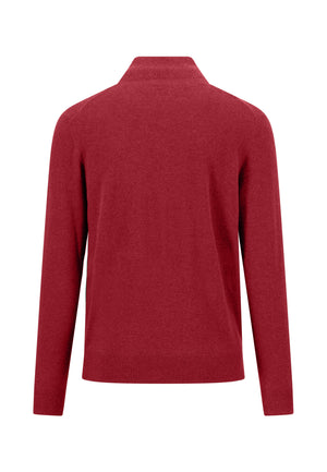 Brick Merino Cashmere Blend Half Zip