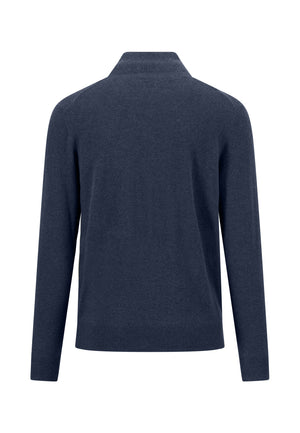 Blue Merino Cashmere Blend Half Zip