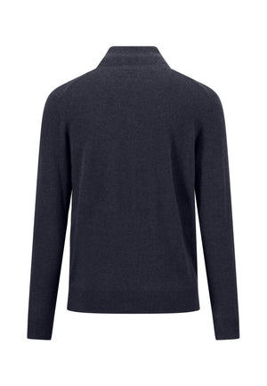 Navy Merino Cashmere Blend Half Zip