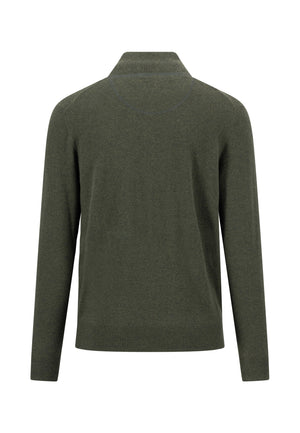 Green Merino Cashmere Blend Half Zip