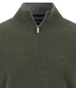 Load image into Gallery viewer, Green Merino Cashmere Blend Half Zip
