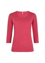 Load image into Gallery viewer, Soya Concept Basic Scoop Neck Top Berry
