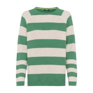 Olsen Stripe Knit Jumper Green