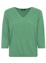 Load image into Gallery viewer, Olsen Crepe V-neck T-shirt Green
