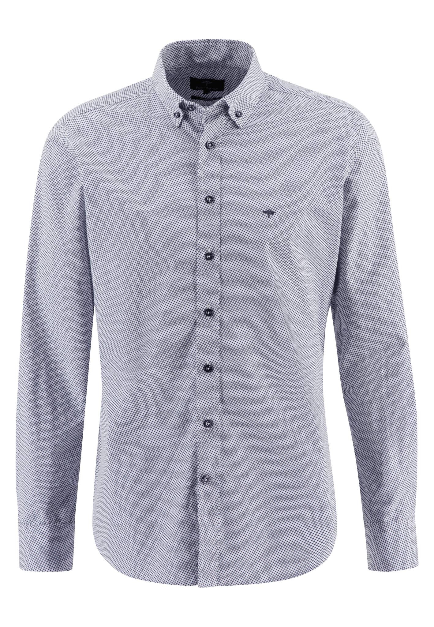 Fynch Hatton Modern Fit Shirt Navy Neat Print Midnight