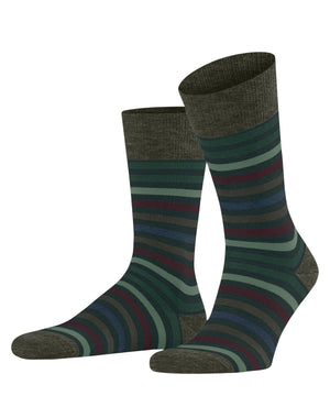 Green Tinted Stripe Socks