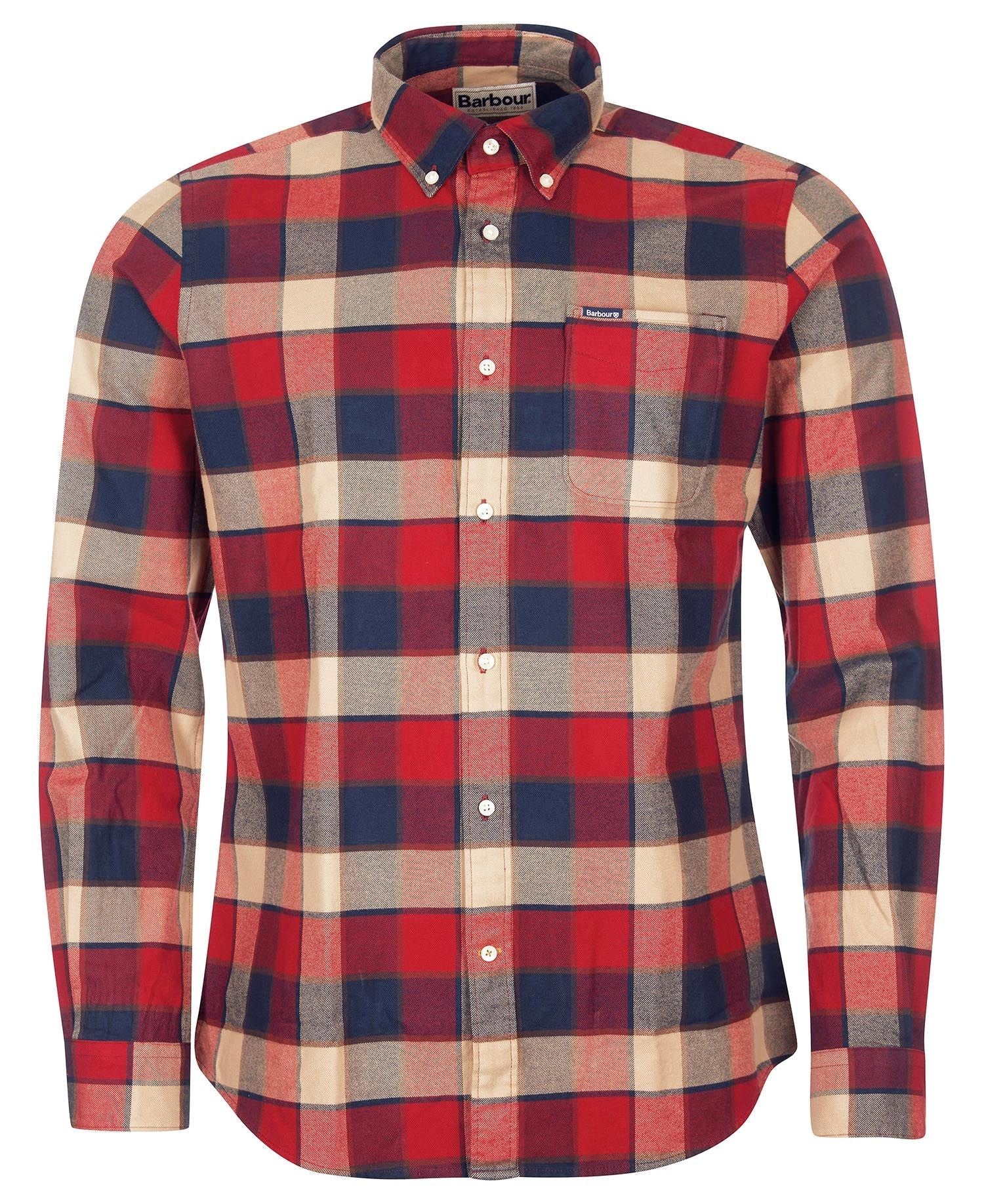 Barbour red cheap check shirt