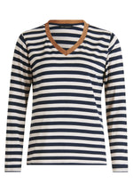 Load image into Gallery viewer, Betty Barclay Stripe Top Navy
