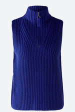 Load image into Gallery viewer, Oui Knitted Half Zip Vest Blue
