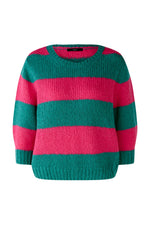 Load image into Gallery viewer, Oui Wool Blend Stripe Knit Green
