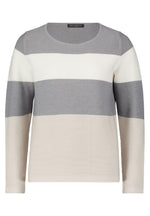 Load image into Gallery viewer, Betty Barclay Stripe Jumper Grey
