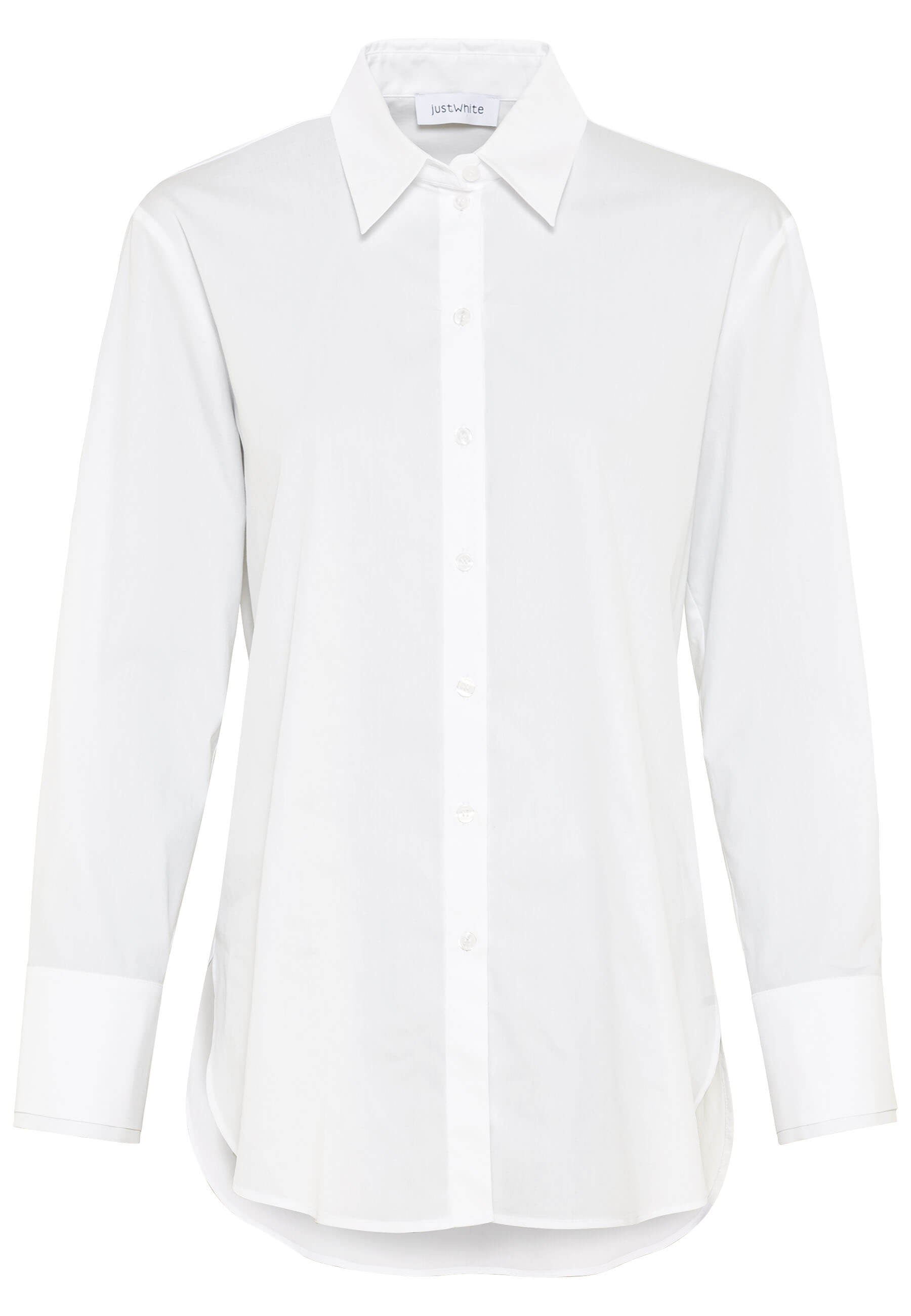 Just White Stretch Cotton Shirt White