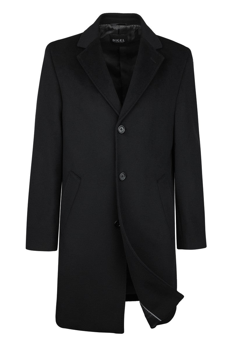 Digel Wool Cashmere Overcoat Black