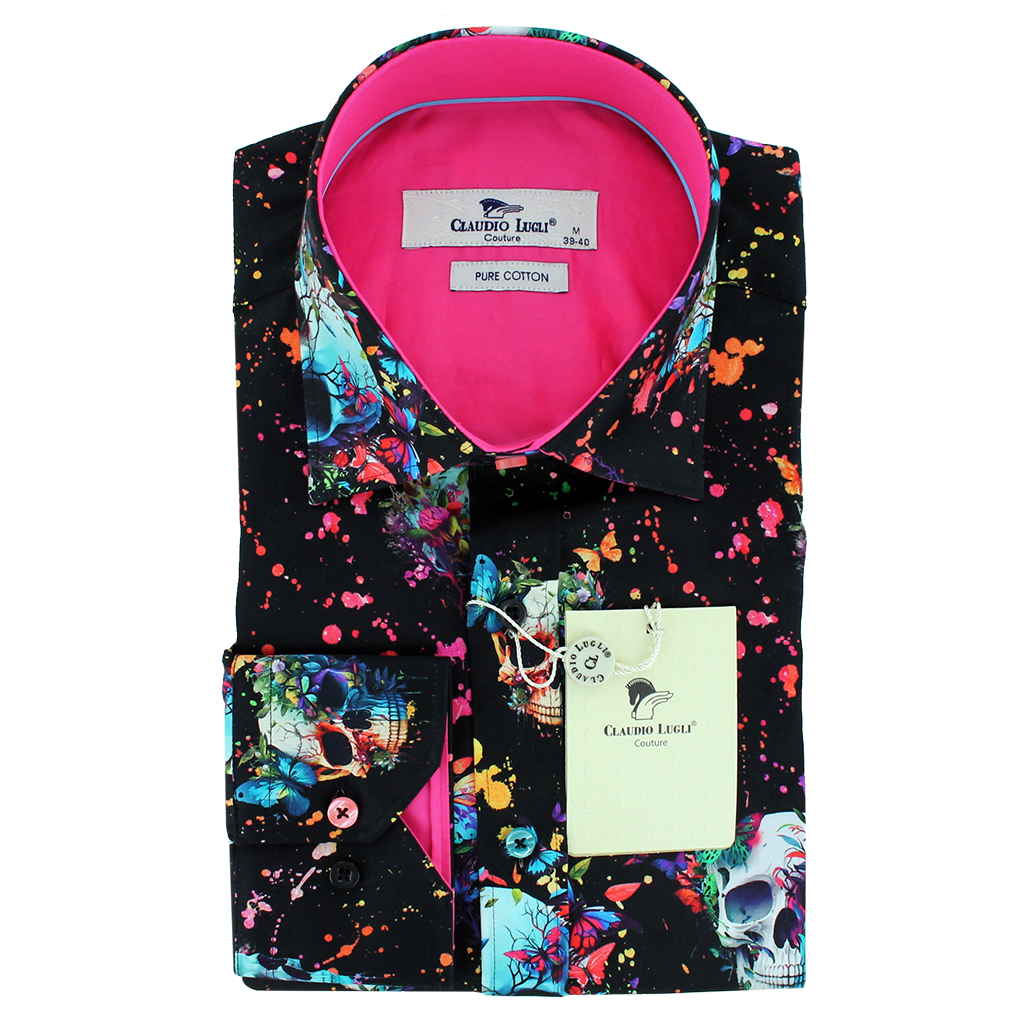 Claudio Lugli Vivid Chaos Skullscape Shirt Black