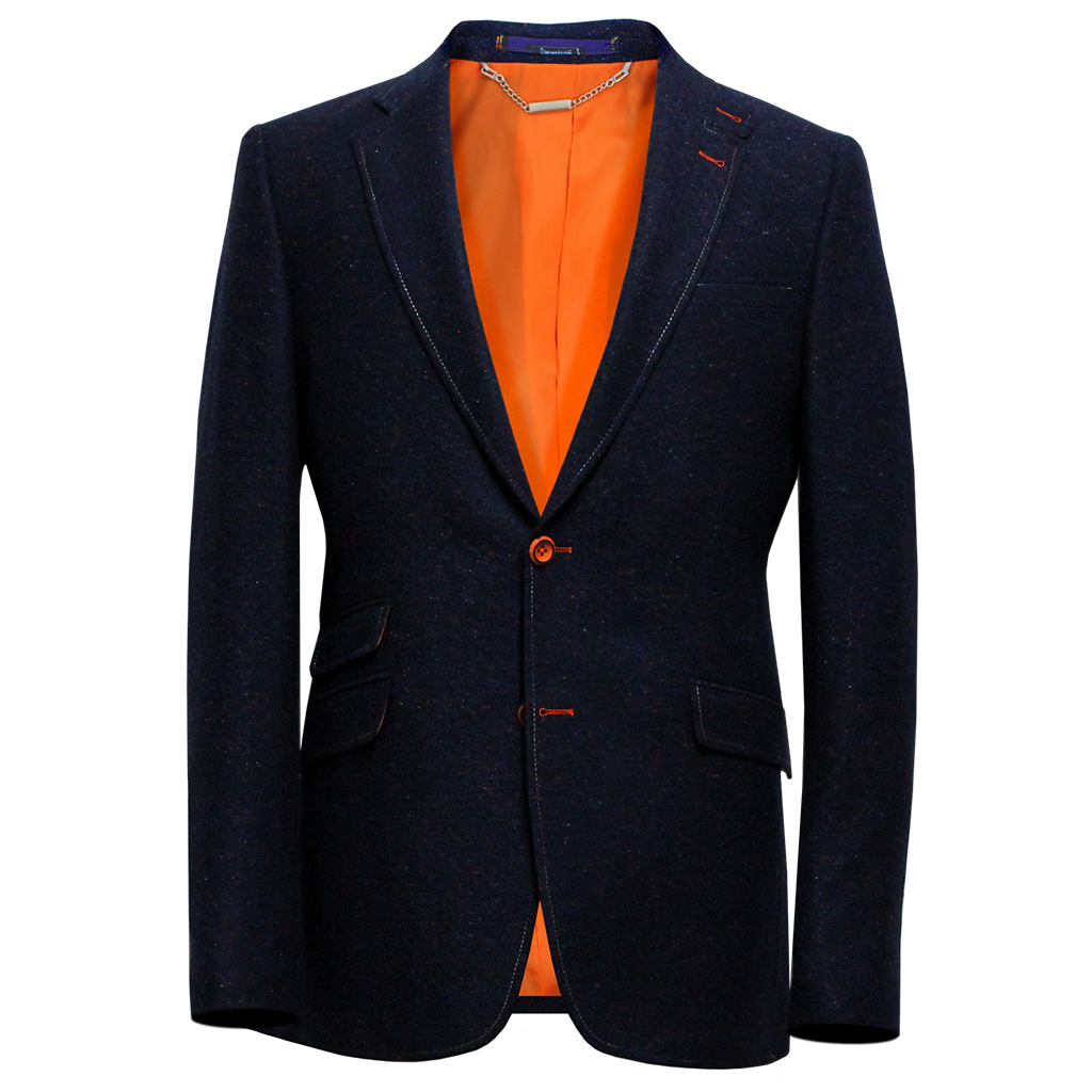 Claudio Lugli Flecked Wool Premium Jacket Navy