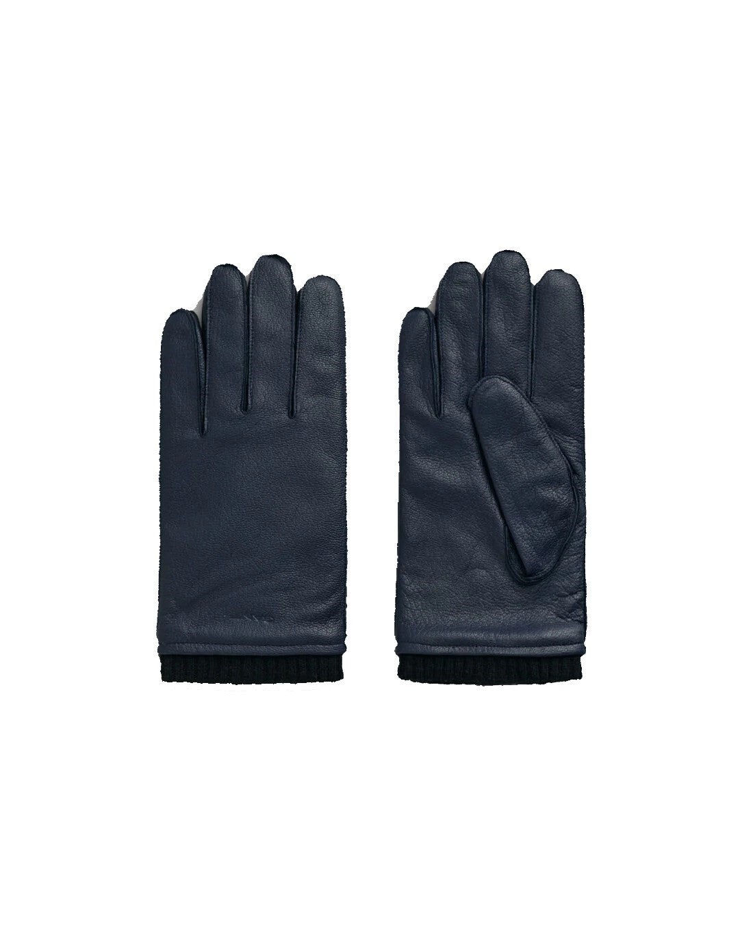 Gant Cashmere Lined Leather Gloves Blue
