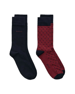Gant Polka Dot And Solid Socks Red