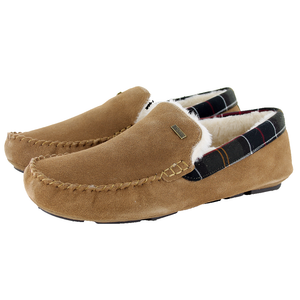 Barbour Monty Suede Slippers Camel