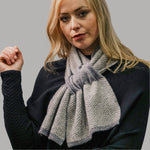 Load image into Gallery viewer, Zelly Herringbone Pull Through Scarf Grey
