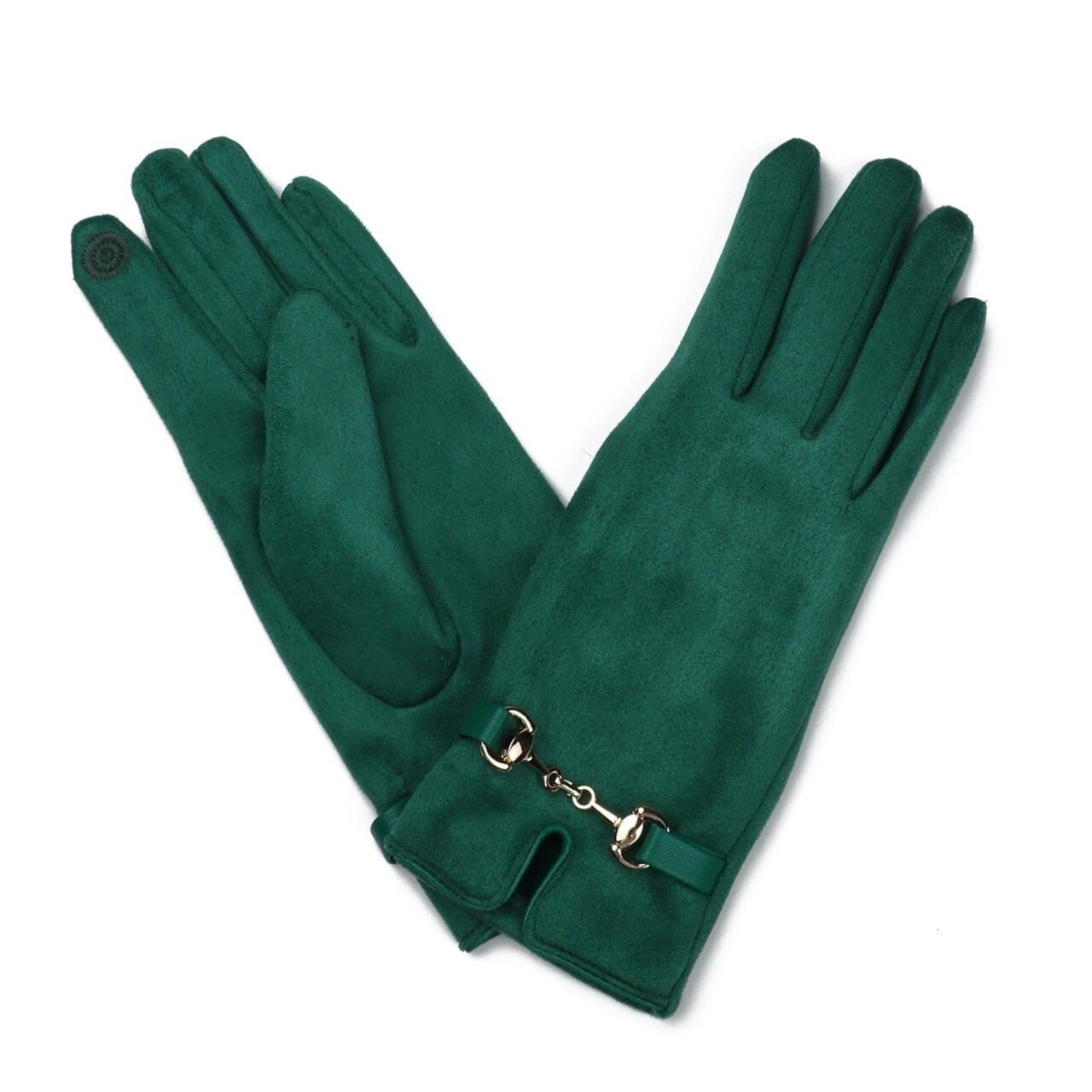 Zelly Faux Suede Gloves Green