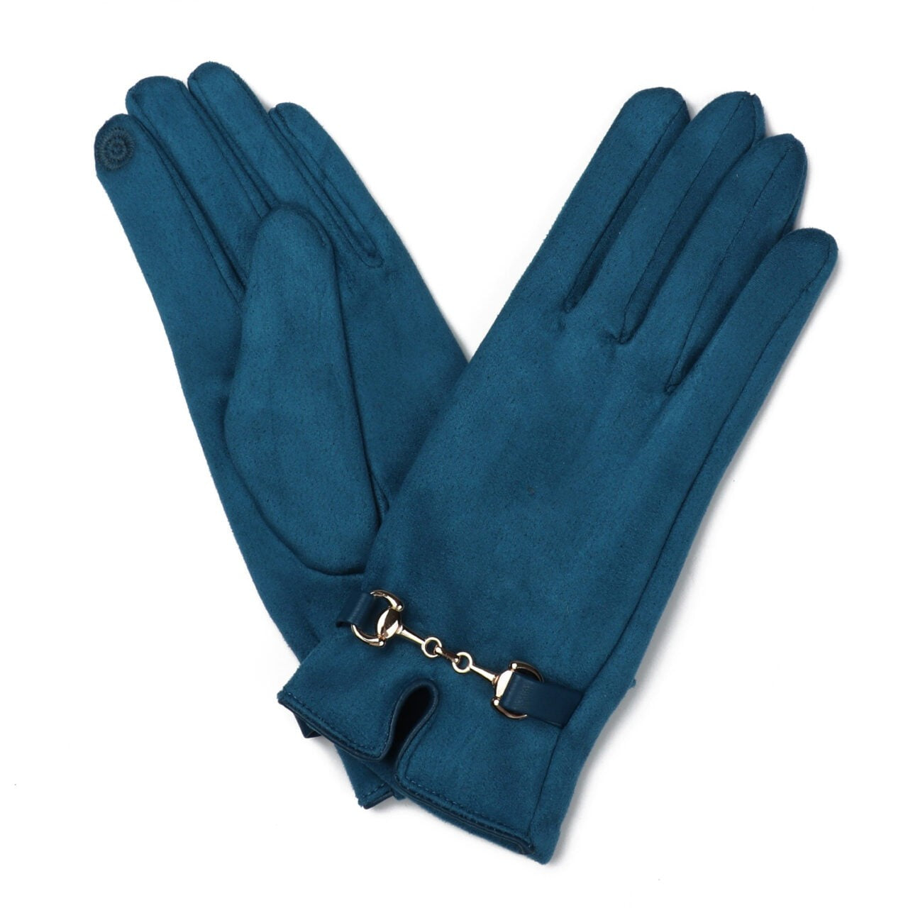 Zelly Faux Suede Gloves Blue