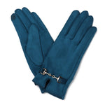 Load image into Gallery viewer, Zelly Faux Suede Gloves Blue
