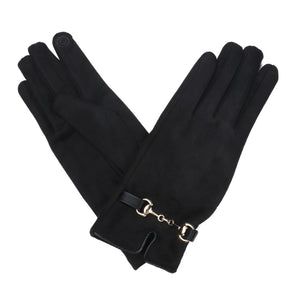 Zelly Faux Suede Gloves Black