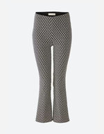 Load image into Gallery viewer, Oui Kick Flare Patterned Trousers Black

