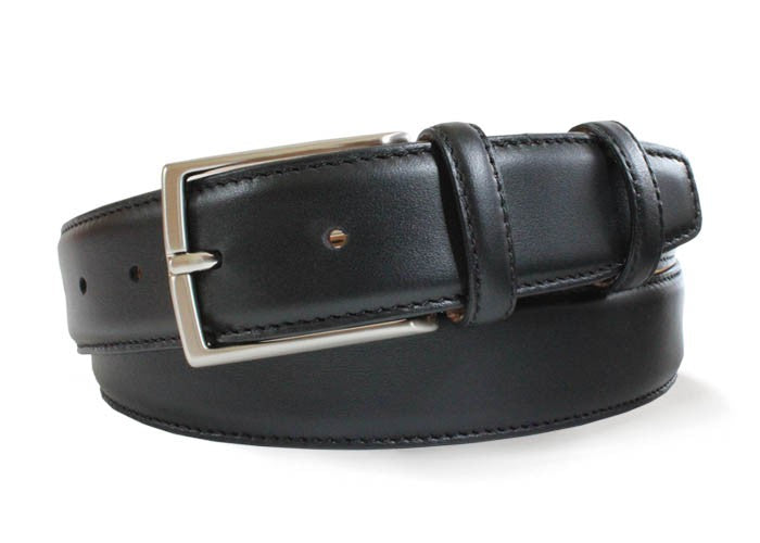 Robert Charles Black Leather Dress Belt