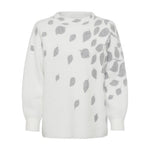 Load image into Gallery viewer, Olsen Leaf Print Cosy Jumper Off White
