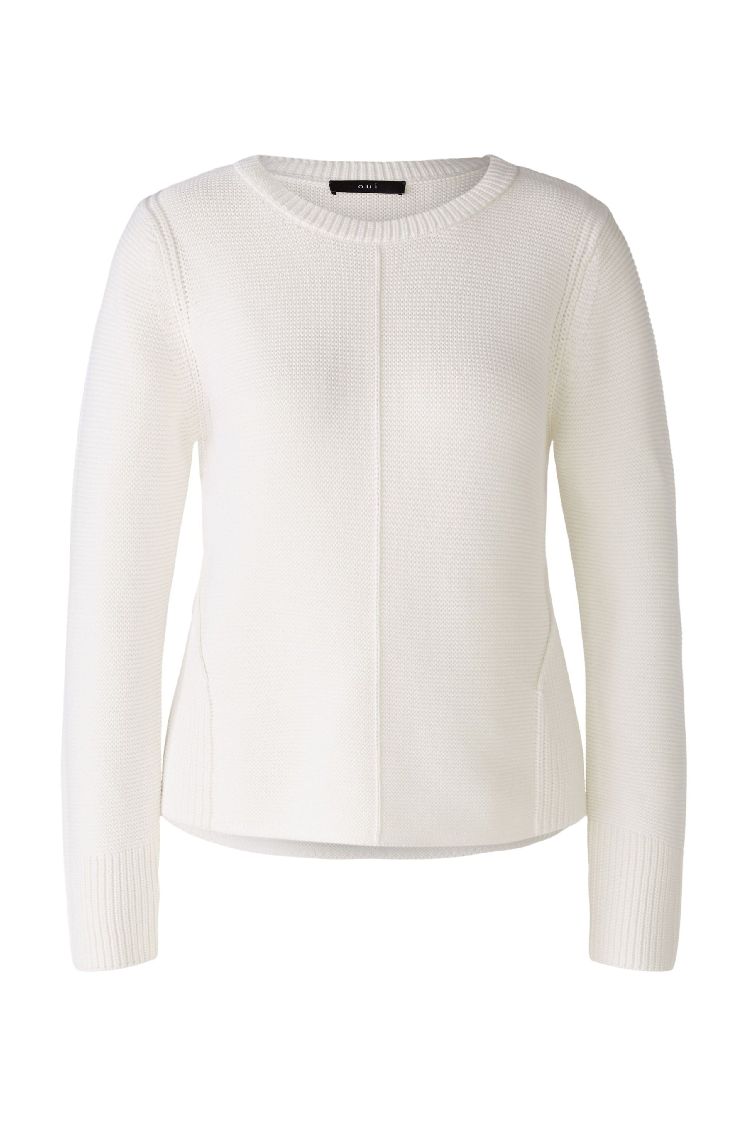 Oui Ribbed Panel Jumper White