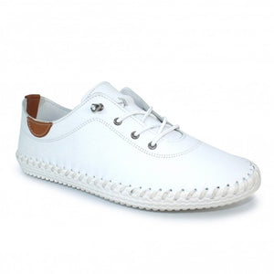 Lunar Leather St Ives Plimsoll -WHITE
