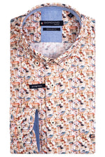 Load image into Gallery viewer, Giordano Regular Fit Shirt Village Print Red
