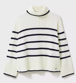 Load image into Gallery viewer, Crew Lambswool Stripe Knit Navy

